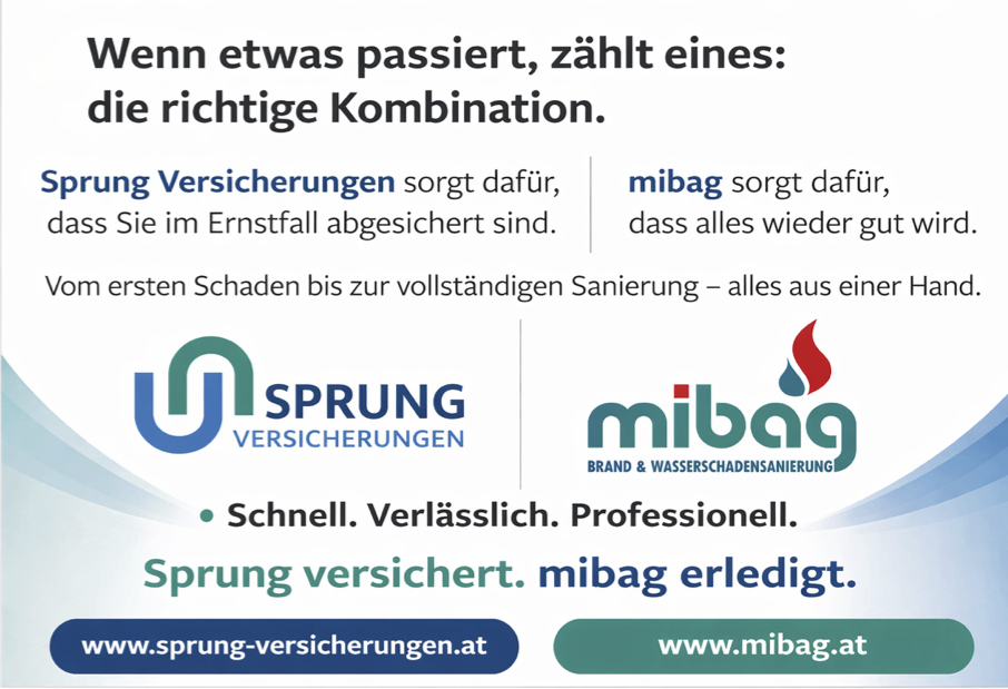 Sprung Versicherungen & mibag – Zeitungsinserat